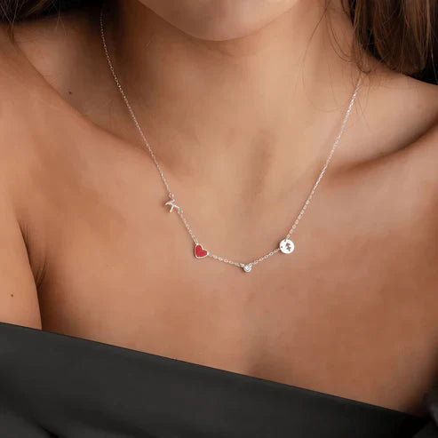 Collier initiale cœur en argent