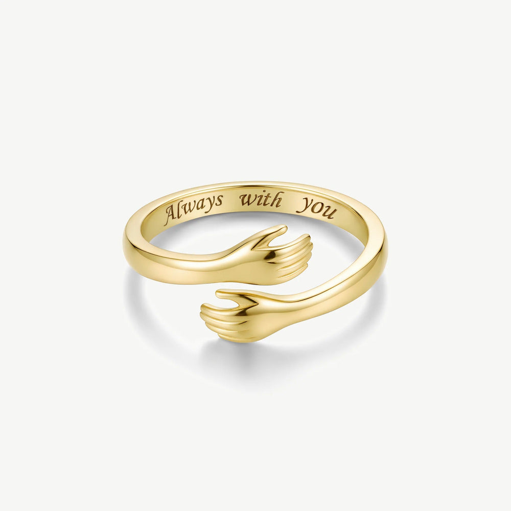Hug ring, gold, engraved Always with you inside the band