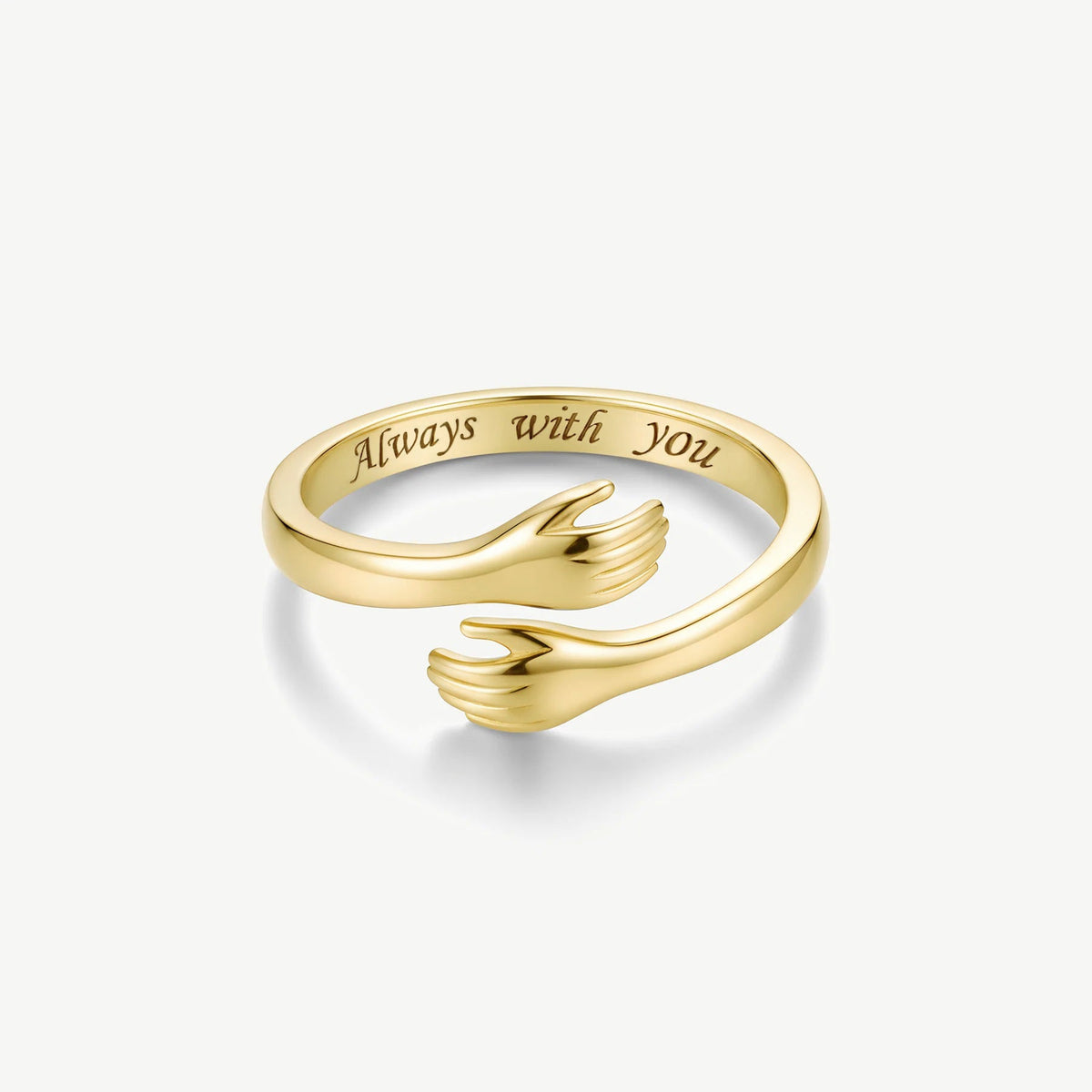 Hug ring, gold, engraved Always with you inside the band