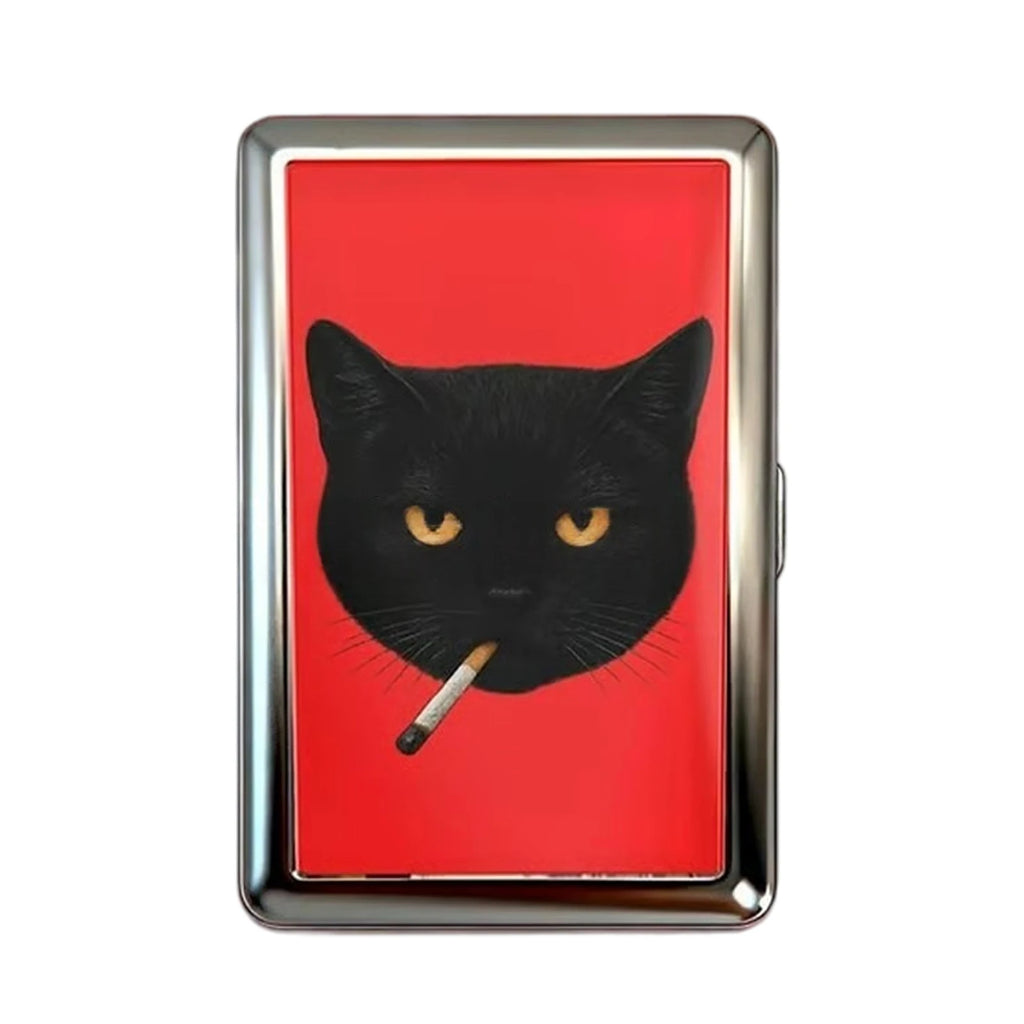 Vintage Style Metal Cigarette Smoking Cat