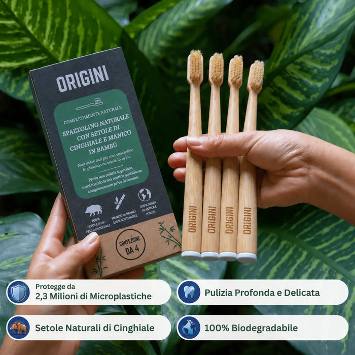 Kovalya™ Natural Boar-Bristle & Bamboo Toothbrush