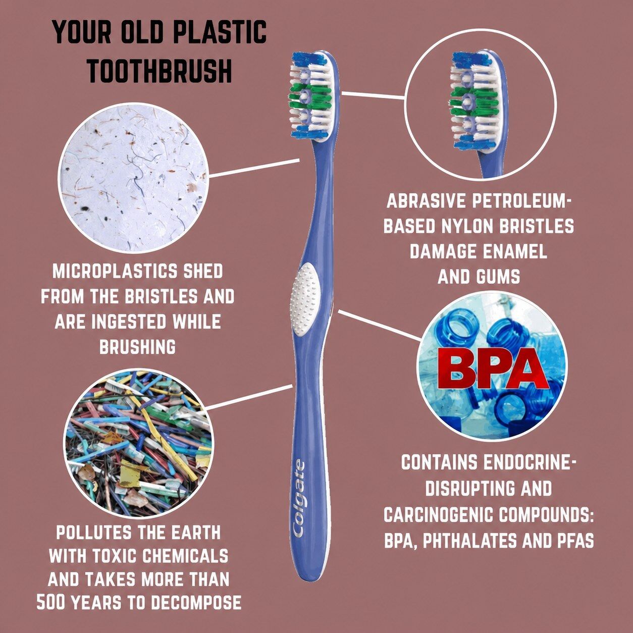 A conventional plastic toothbrush